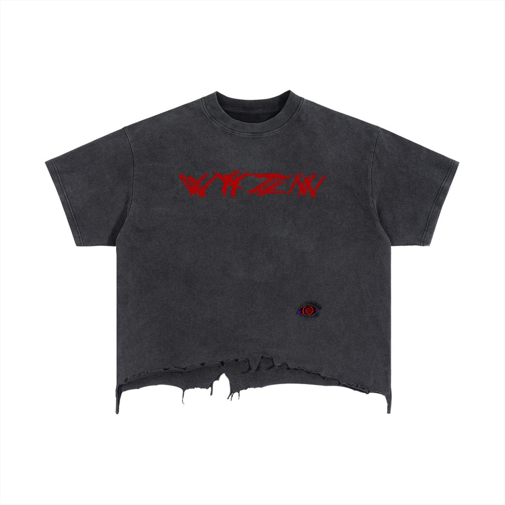 Vintage Wash Boxy Distressed Hem T-Shirt