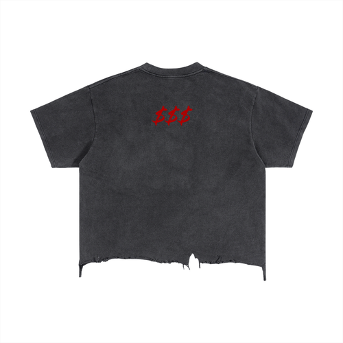 Vintage Wash Boxy Distressed Hem T-Shirt